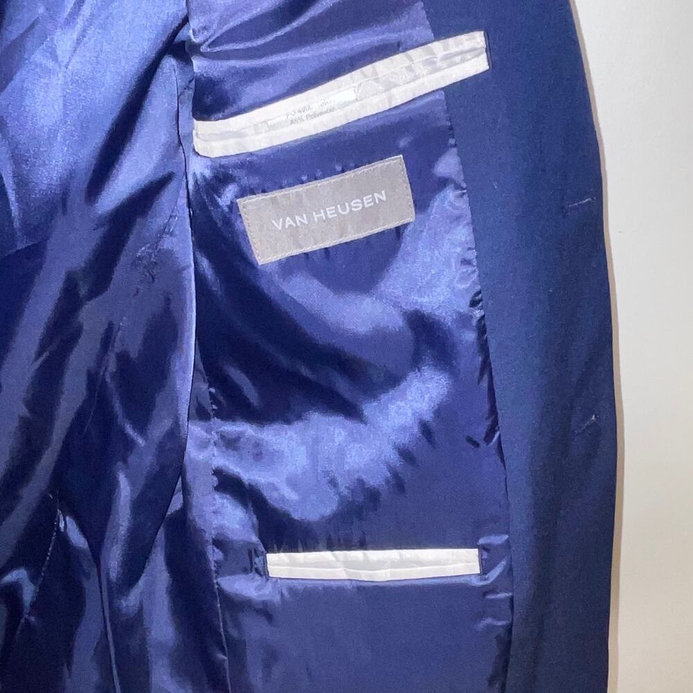 Van Heusen Men's Flex Plain Slim Fit Suit jacket bright blue, 38S $395 - Picture 10 of 10